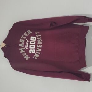 McMaster University Vintage Varsity Alumni Burgundy School hoodie size XL